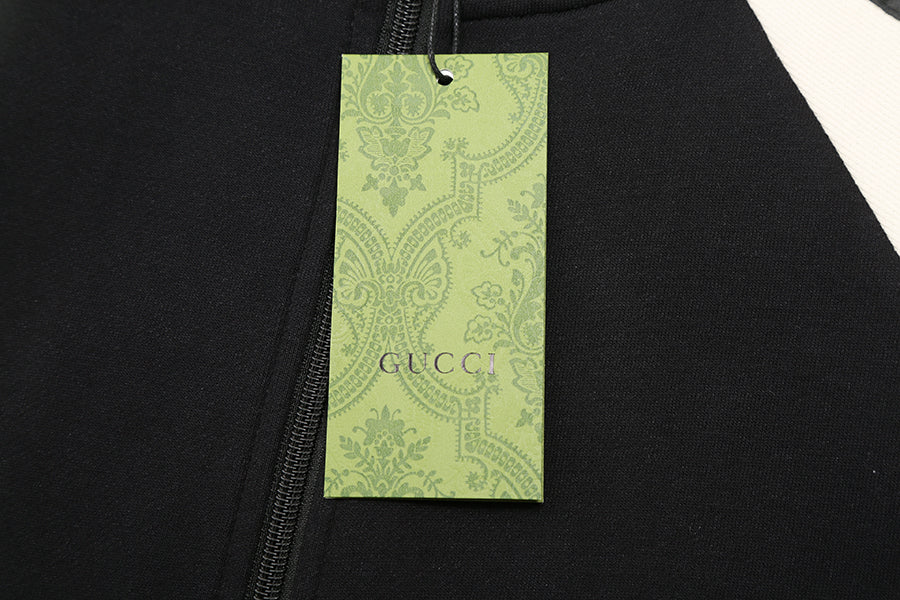 GUCCI FELPA CON CERNIERA STAMPA LOGO SU BRACCIO